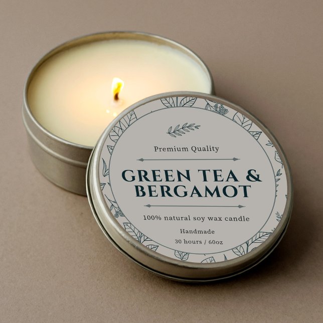 Etiquetas de Velas Botânicas Quentes-Quentes (Elegant Warm Milky Creamy Botanic Candle Labels )