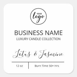 Etiquetas de Velas Brancas do Logotipo Moderno Exc