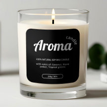 Etiquetas de velas brancas e pretas minimalistas