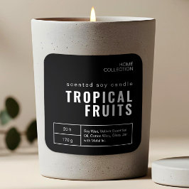 Etiquetas de velas brancas e pretas minimalistas