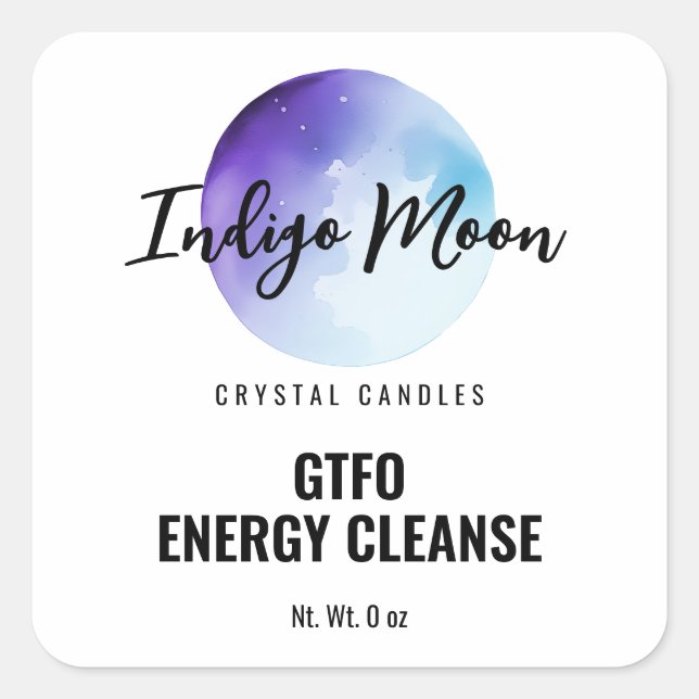 Etiquetas de Velas de Lua Azul (Frente)