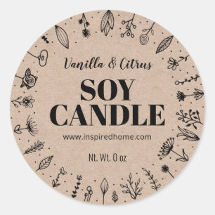 Etiquetas De Velas De Soja Perfumada De Baunilha E