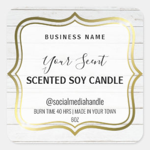 Etiquetas de Velas de Soja Perfumada, Douradas, de