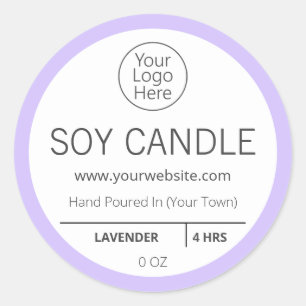 Etiquetas de velas do logotipo da Lavanda púrpura