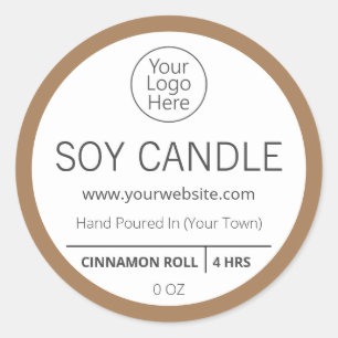 Etiquetas de Velas do Logotipo Roll Cinnamon Casta