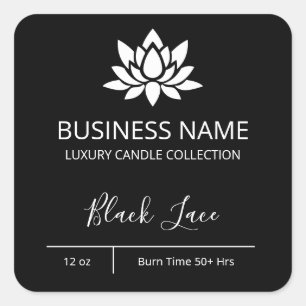 Etiquetas de Velas Negra Simples e de Lotus Modern