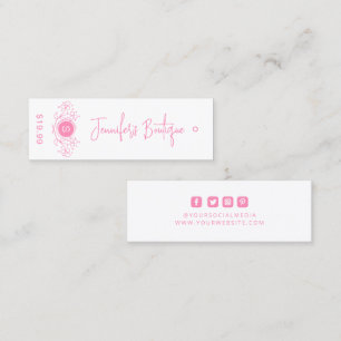 Etiquetas de Vestuário Marcas de Preço Rosa para P