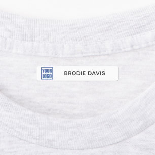 Etiquetas de vestuário Nome do funcionário e Logot