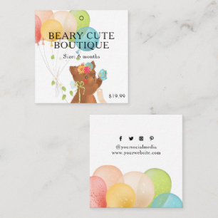 Etiquetas de Vestuário Pequenas Empresas Cute Bear