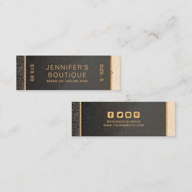 Etiquetas de Vestuário Pequenas Empresas Douradas  (Frente/Verso)