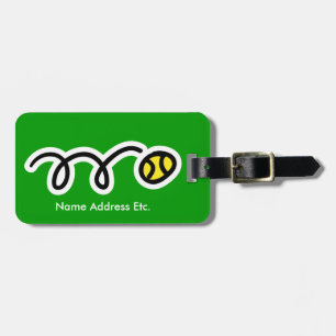 Etiquetas de viagem de bagagem de tênis com texto