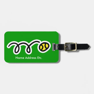 Etiquetas de viagem de bagagem de tênis com texto 