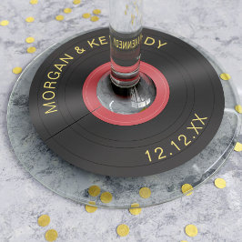 Etiquetas de Vidro de Casamento de Rocha e Roll Re