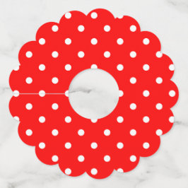 Etiquetas de Vidro de Papel Bolinhas Vermelho
