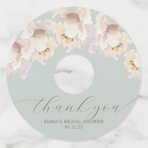 Etiquetas De Vidro De Vidro Floral De Creme & Mint