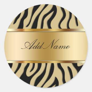 Etiquetas de Vinheta de Zebra Stripes Monograma