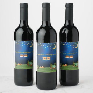 Etiquetas de vinho com Chá de fraldas gêmeo