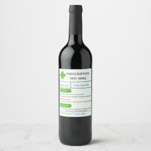 Etiquetas de vinho com receita engraçada editáveis
