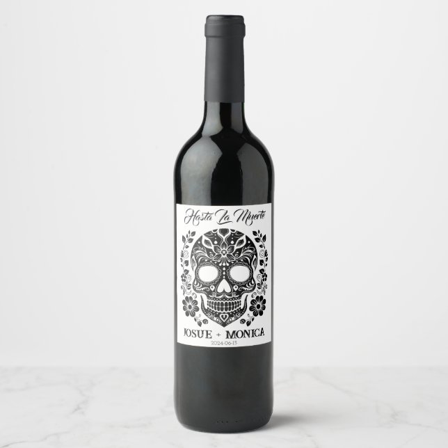 Etiquetas de Vinho Crânio Personalizado (Frente)