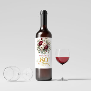 Etiquetas de Vinho de Aniversário de 80 Anos Burgu