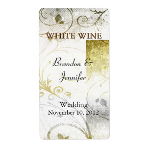 Etiquetas De Vinho De Casamento De Ouro Despida