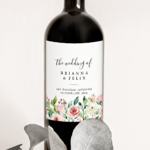 Etiquetas de Vinho de Casamento Floral do outono, 