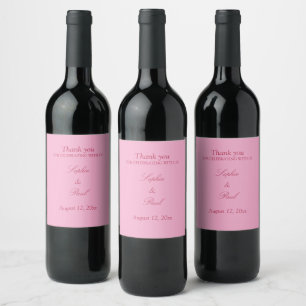 Etiquetas De Vinho De Casamento Magenta, Cor-De-Ro
