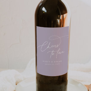 Etiquetas de Vinho de Casamento Roxo de Lavanda El