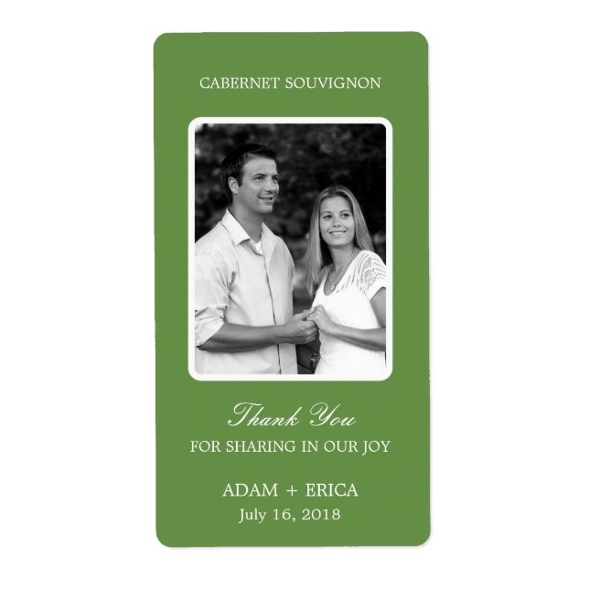 Etiquetas de Vinho de Casamento Simples (Frente)