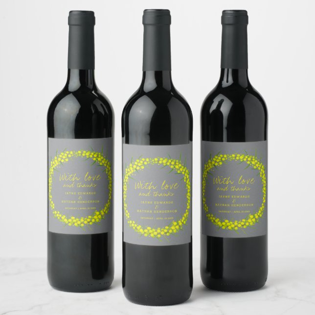 Etiquetas de vinho de cor amarela da cinza Acacia (Garrafas)