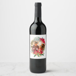 Etiquetas de Vinho de Natal de Férias Personalizad