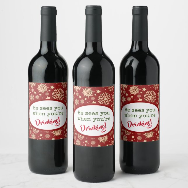 Etiquetas de vinho de Natal giro! (Garrafas)