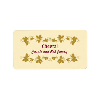 Etiquetas de vinho de uvas personalizadas