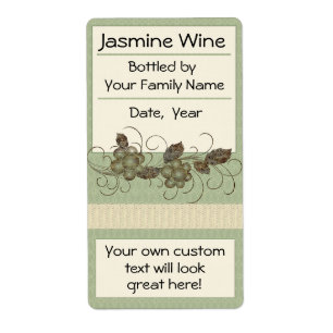 Etiquetas De Vinho De Vinho De Jasmine Bordeaux, V