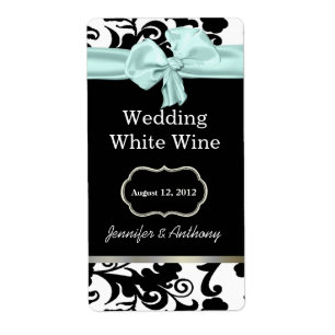 Etiquetas de vinho em preto, branco e Casamento te