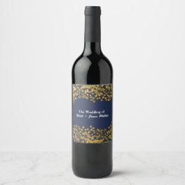Etiquetas de vinho florais azuis com Baby's Breath