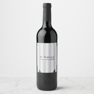 Etiquetas de Vinho Listradas Modernas Listras Azui