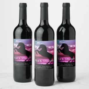 Etiquetas de Vinho Personalizadas de Leão Preto do