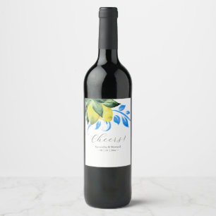 Etiquetas de vinho personalizadas Limões Azul e Am