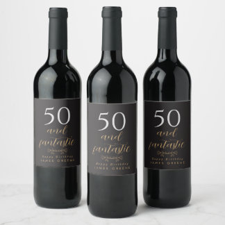 Etiquetas de vinho personalizadas para o quinquagé