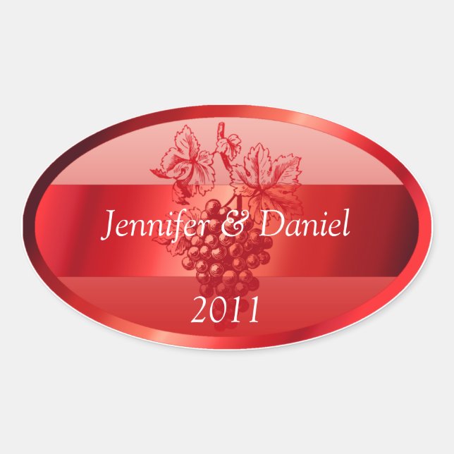 Etiquetas de Vinho Personalizado Vermelho (Frente)