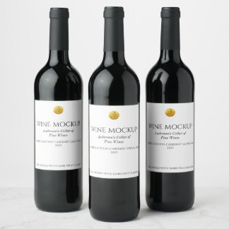 Etiquetas de Vinho Simples e Branco Elegante