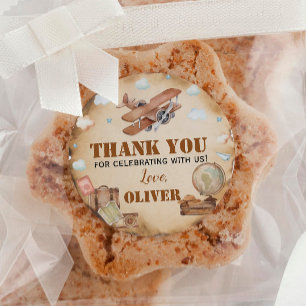 Etiquetas de Vintage Airplane Birthday Sticker