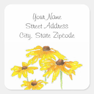 Etiquetas de 'Watercolor e Caneta Black Eyed Susan