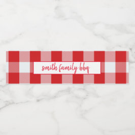 Etiquetas de Xadrez de Buffalo Vermelho e Branco P