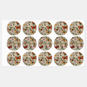 Etiquetas Desenho de Coleção de Natureza da Mama da Borbolet