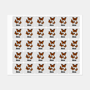 Etiquetas Design de borboleta monarca - Vestuário quadrado p