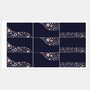 Etiquetas design de inverno cor azul e cor-de-rosa