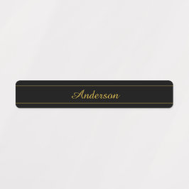 Etiquetas Design de texto preto e dourado personalizável sim
