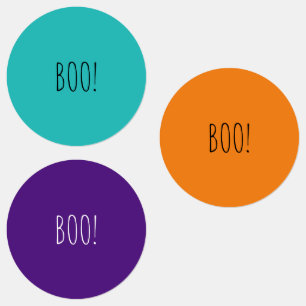 Etiquetas Dia de as Bruxas engraçado púrpura púrpura de boo